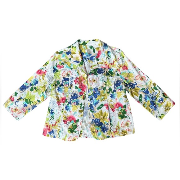Christoper & Banks women’s vibrant floral multicolor jacket size medium - Picture 11 of 14